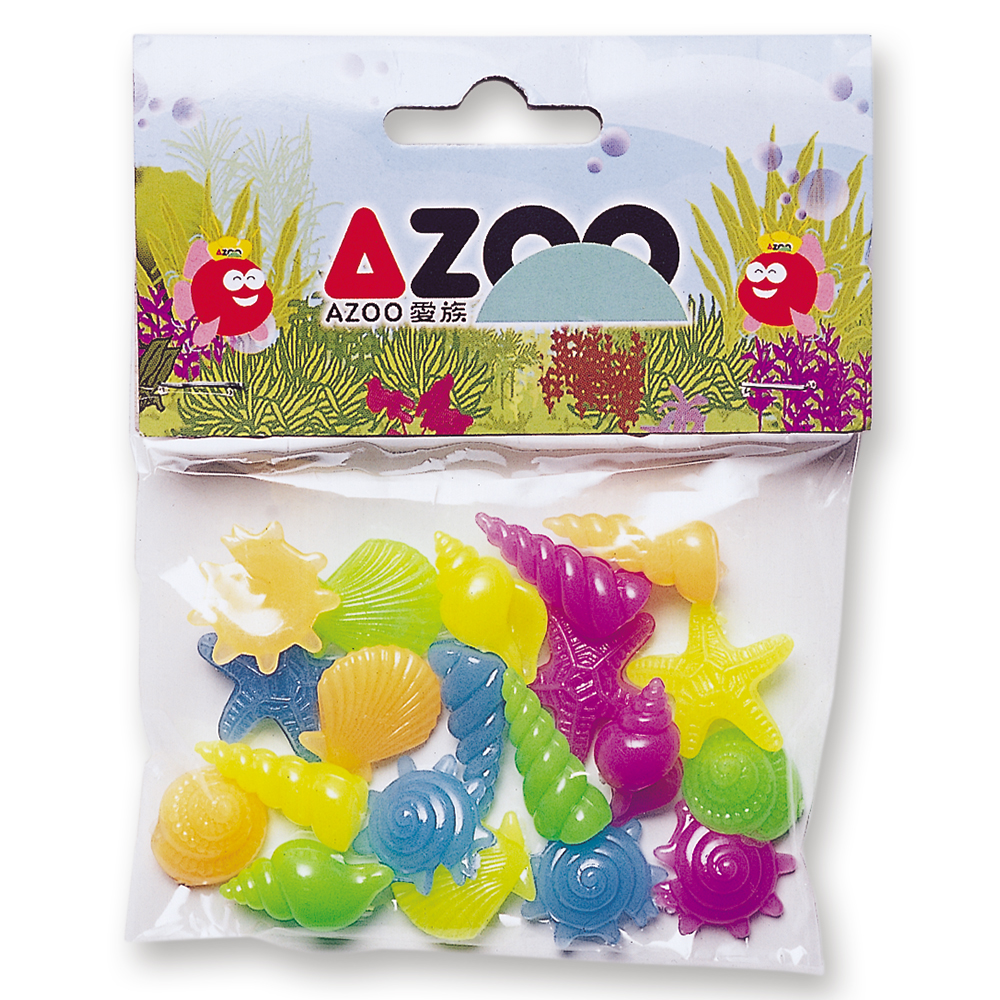 Glowlight shell, mini conchitas fluorescentes a la luz negra para acuarios nocturnos, 20 piezas