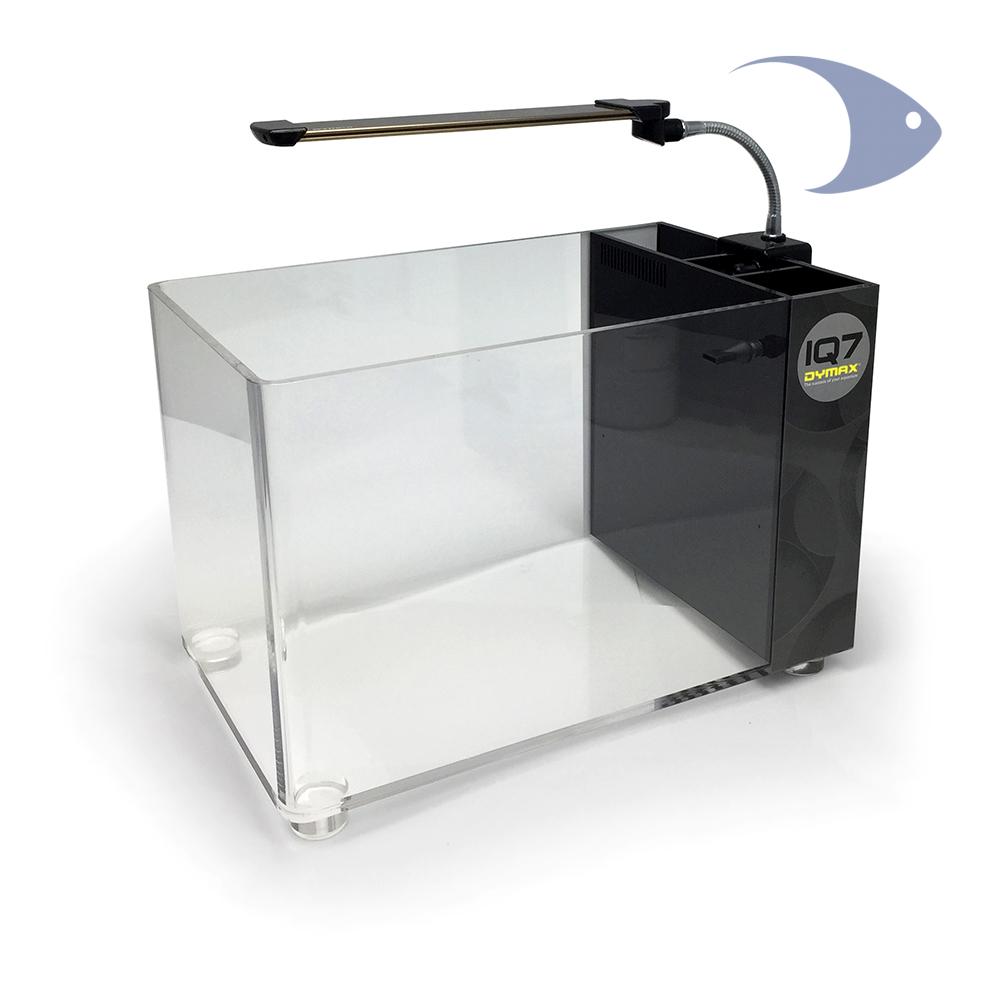 Mini Acuario acrílico c/filtro y lámpara 2X4W-LED touch, 16 litros IQ7 amarillo