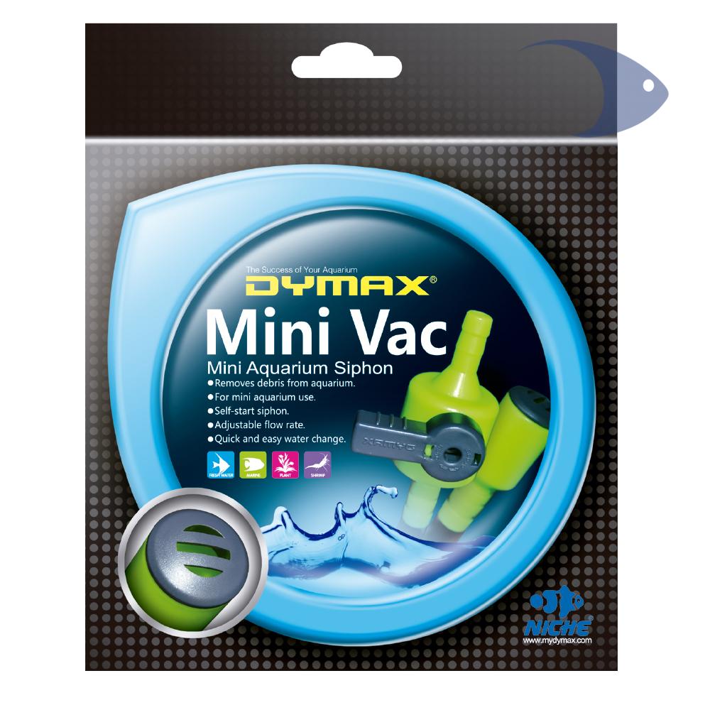 Mini sifón para acuario DYMAX, se activa sólo con agitarlo, no hay que succionar